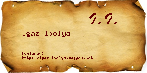 Igaz Ibolya névjegykártya